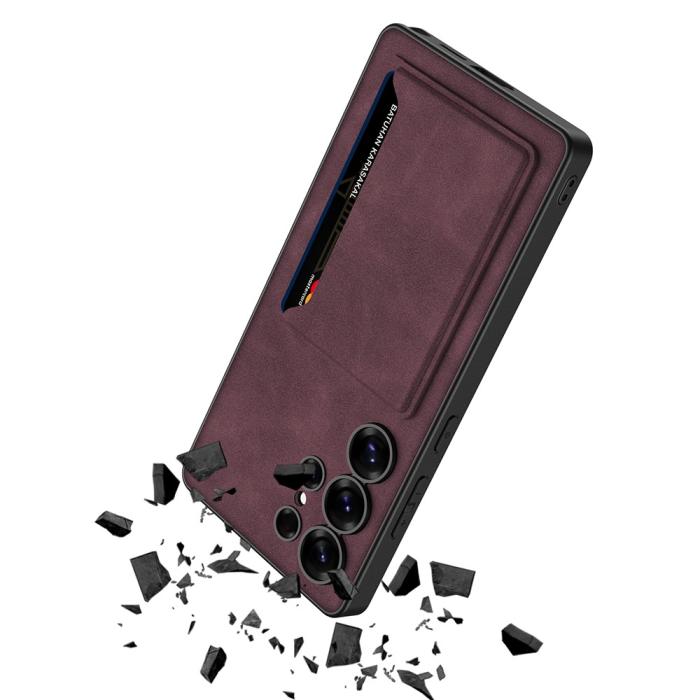 Bild 3, GKK GKK Galaxy S25 Ultra Skal Med Kortfack/Kickstand Läder Grön - Teknikhallen.se