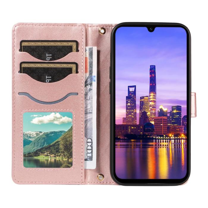 Bild 2,  Samsung Galaxy A16 / A26 5G Fodral Rhombus Läder Roséguld - Teknikhallen.se