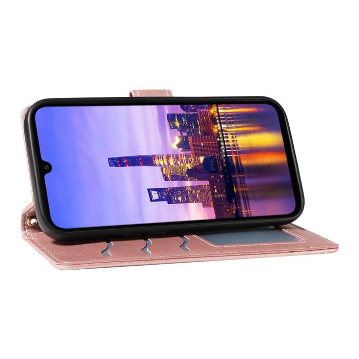Bild 3,  Samsung Galaxy A16 / A26 5G Fodral Rhombus Läder Roséguld - Teknikhallen.se
