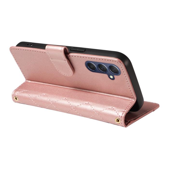Bild 4,  Samsung Galaxy A16 / A26 5G Fodral Rhombus Läder Roséguld - Teknikhallen.se