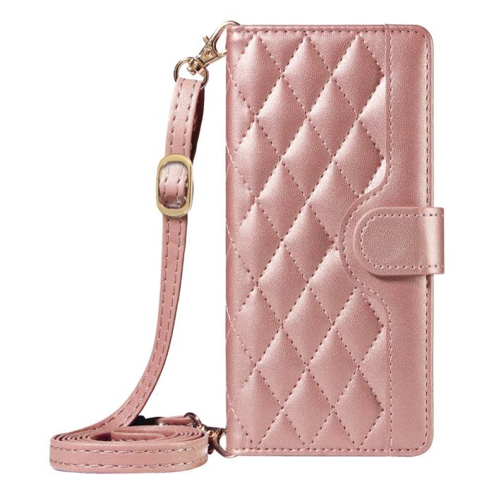 Bild 6,  Samsung Galaxy A16 / A26 5G Fodral Rhombus Läder Roséguld - Teknikhallen.se