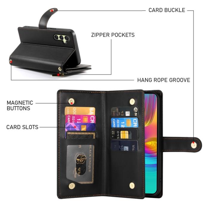 Bild 6,  Samsung Galaxy A16 / A26 5G Fodral Med Kortfack Svart - Teknikhallen.se