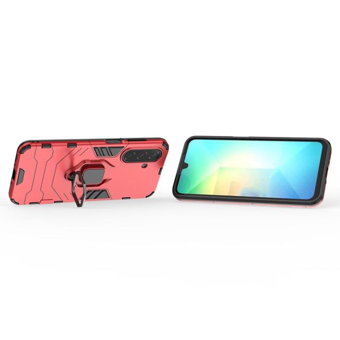Bild 2,  Samsung Galaxy A16 / A26 5G Skal Hybrid Ring Armor Röd - Teknikhallen.se