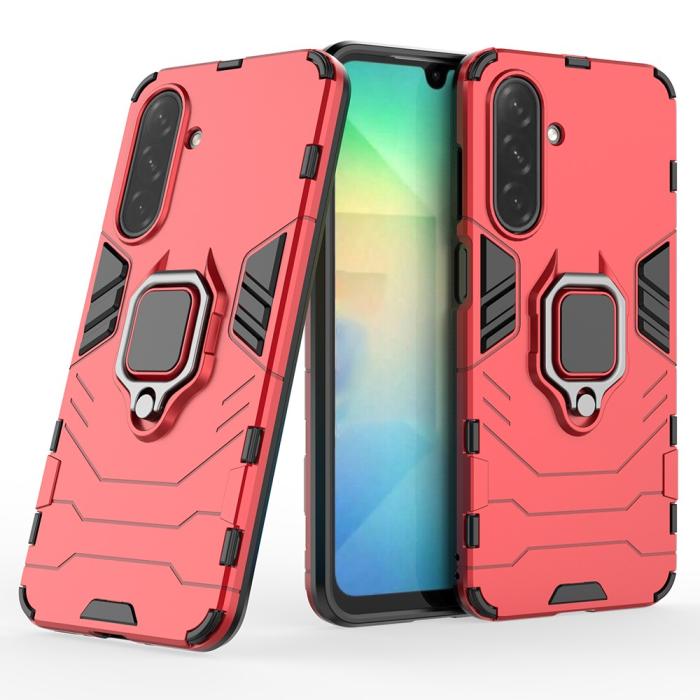 Bild 4,  Samsung Galaxy A16 / A26 5G Skal Hybrid Ring Armor Röd - Teknikhallen.se
