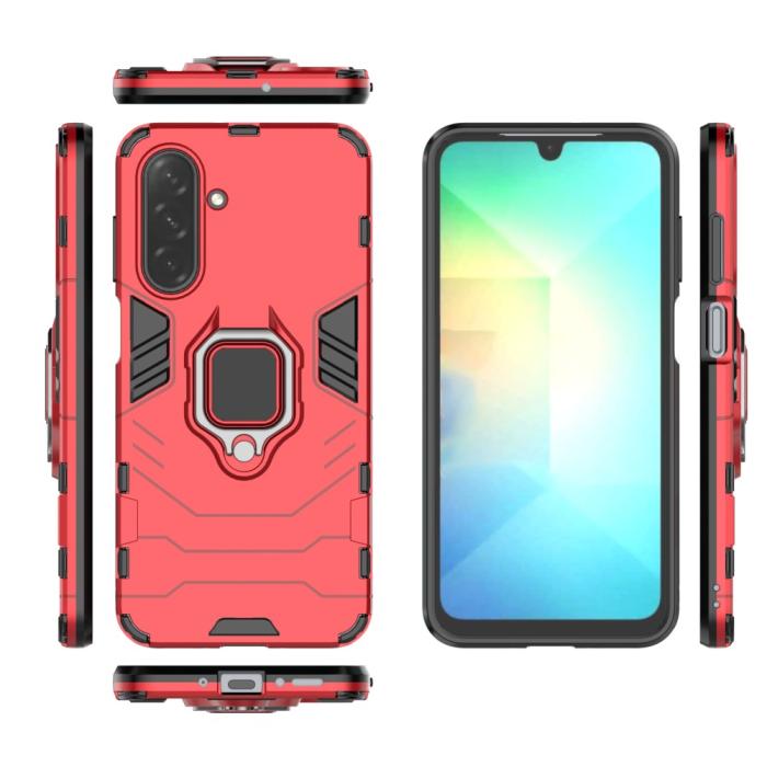 Bild 5,  Samsung Galaxy A16 / A26 5G Skal Hybrid Ring Armor Röd - Teknikhallen.se