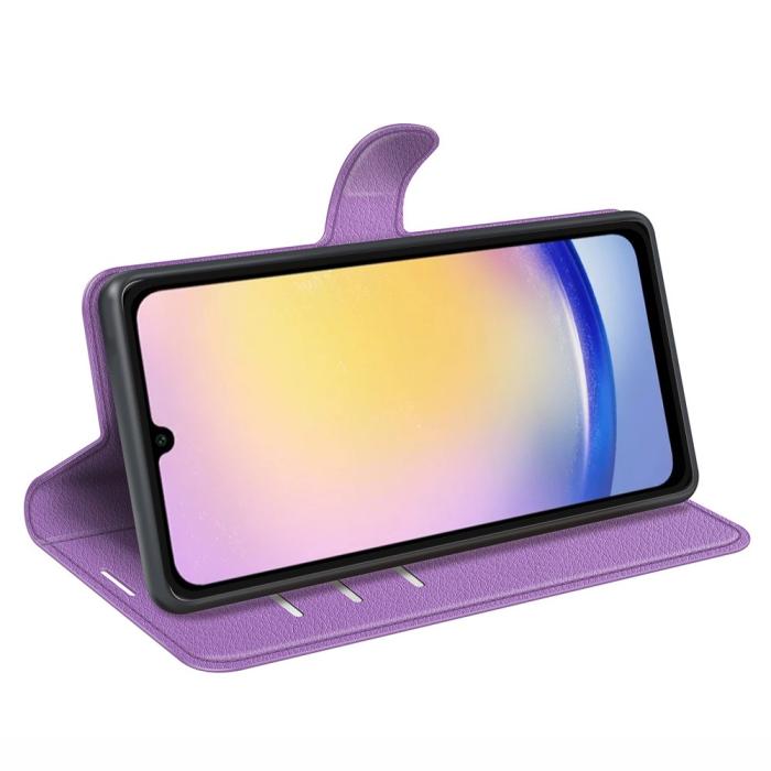 Bild 3,  Samsung Galaxy A16 / A26 5G Fodral Litchi Läder Textur Lila - Teknikhallen.se