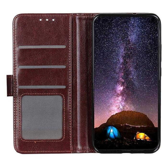 Bild 2,  Samsung Galaxy A16 / A26 5G Fodral Crazy Horse Läder Brun - Teknikhallen.se