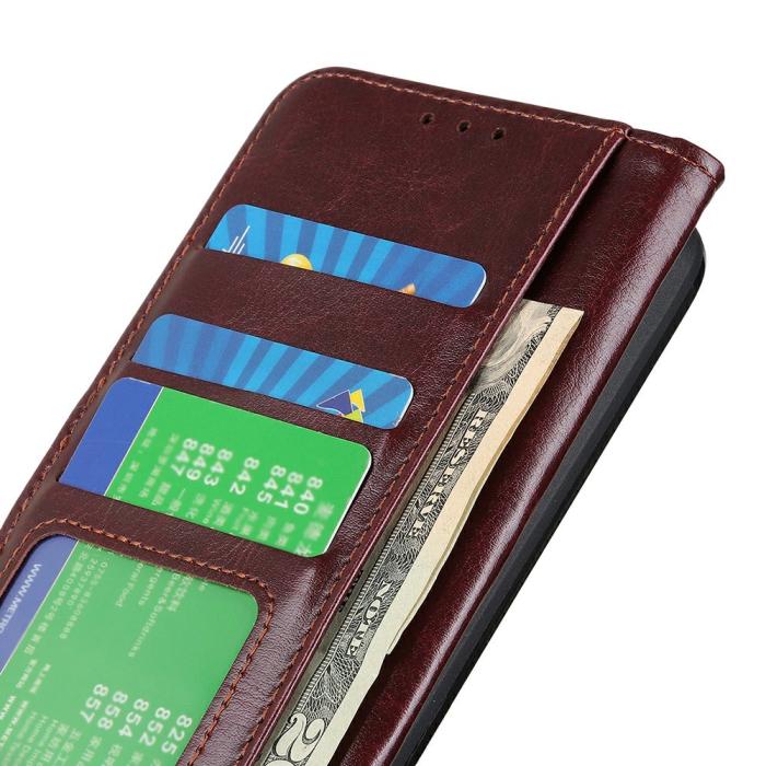 Bild 4,  Samsung Galaxy A16 / A26 5G Fodral Crazy Horse Läder Brun - Teknikhallen.se