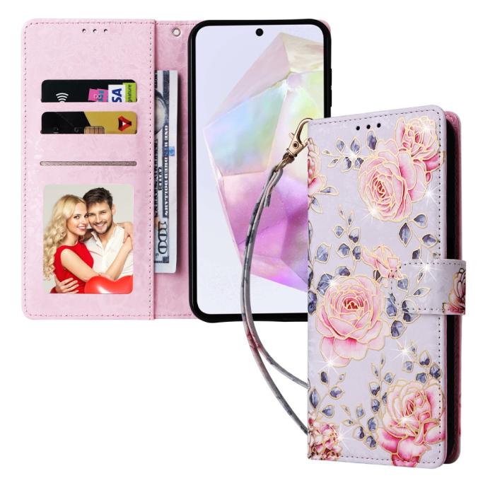 Bild 5,  Samsung Galaxy A16/A26 5G Fodral RFID Rosa Blommor - Teknikhallen.se
