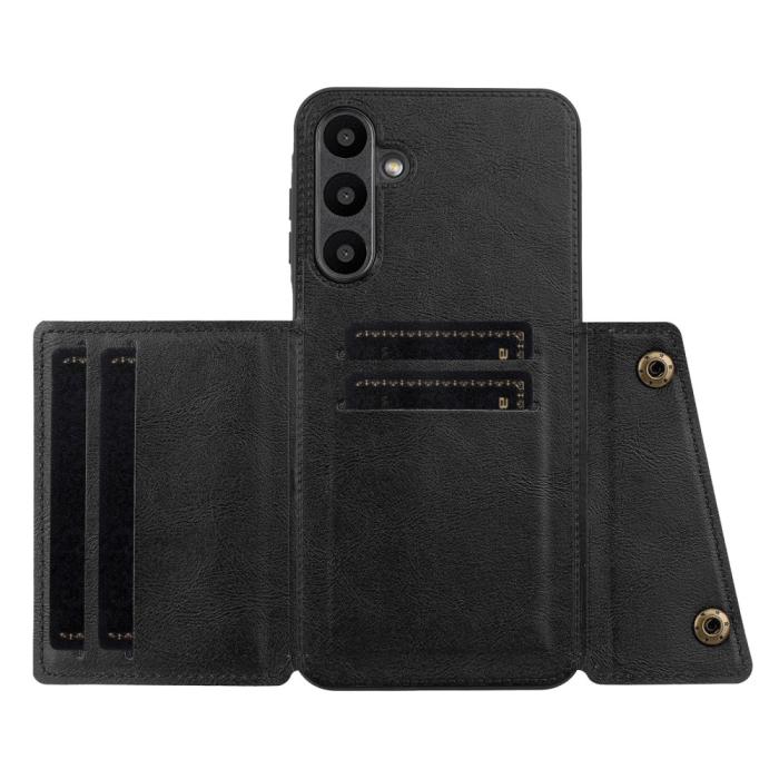 Bild 3,  Samsung Galaxy A26 5G Skal Läder Med Kortfack Och Magnet - Teknikhallen.se