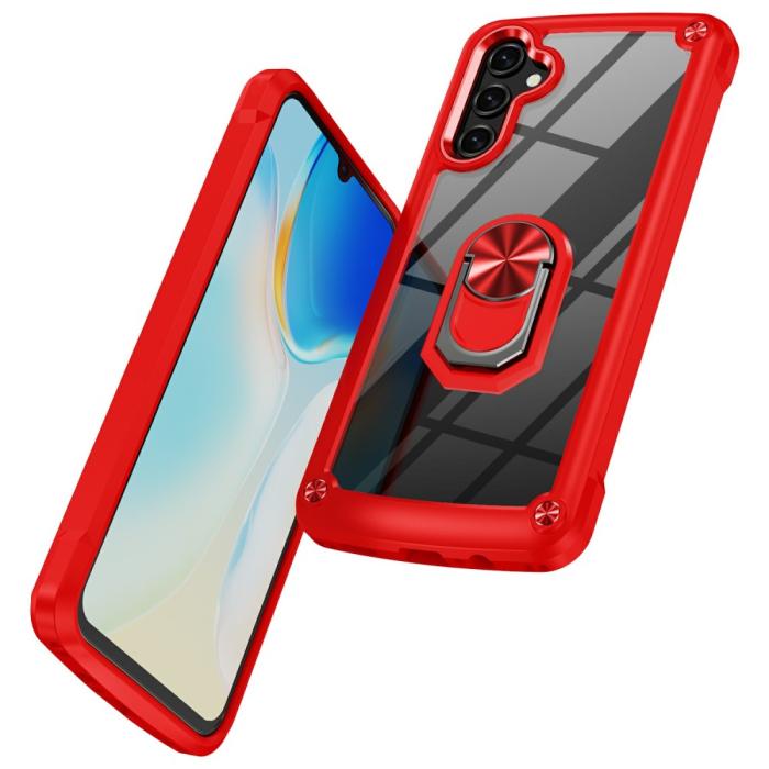 Bild 2,  Samsung Galaxy A16/A26 5G Skal Shockproof Ring Hybrid Röd - Teknikhallen.se
