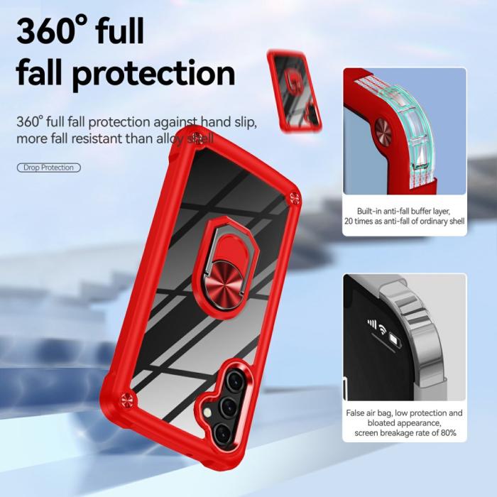 Bild 5,  Samsung Galaxy A16/A26 5G Skal Shockproof Ring Hybrid Röd - Teknikhallen.se