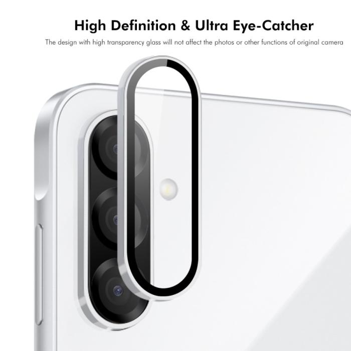 Bild 2, ENKAY ENKAY Galaxy A56 5G/A36 5G Linsskydd Härdat Glas Silver - Teknikhallen.se