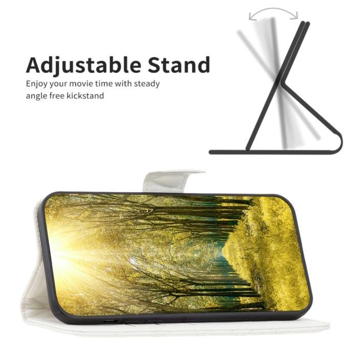 Bild 2,  Motorola Moto G55 5G Fodral Diamond Läder Vit - Teknikhallen.se