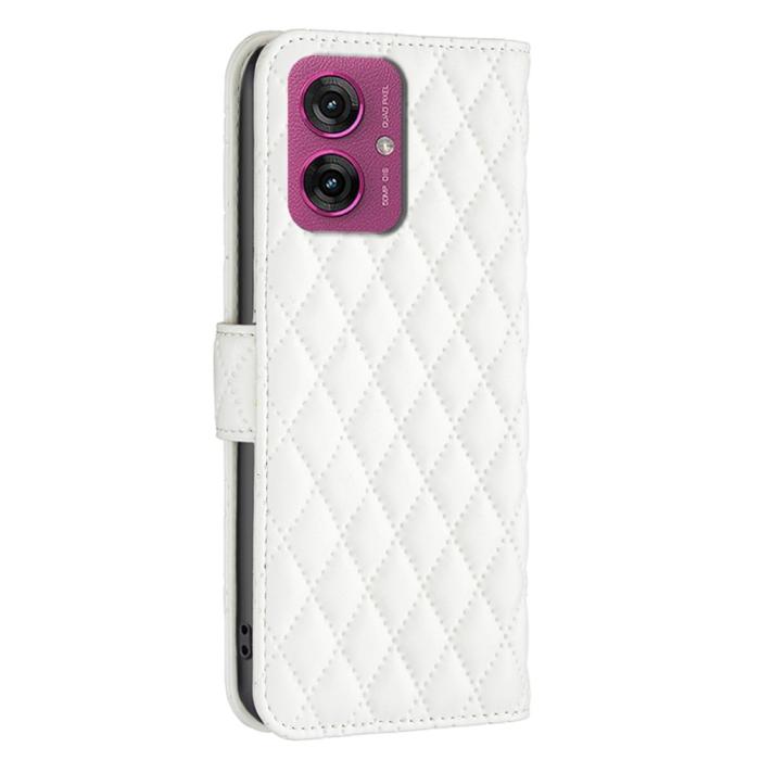 Bild 6,  Motorola Moto G55 5G Fodral Diamond Läder Vit - Teknikhallen.se