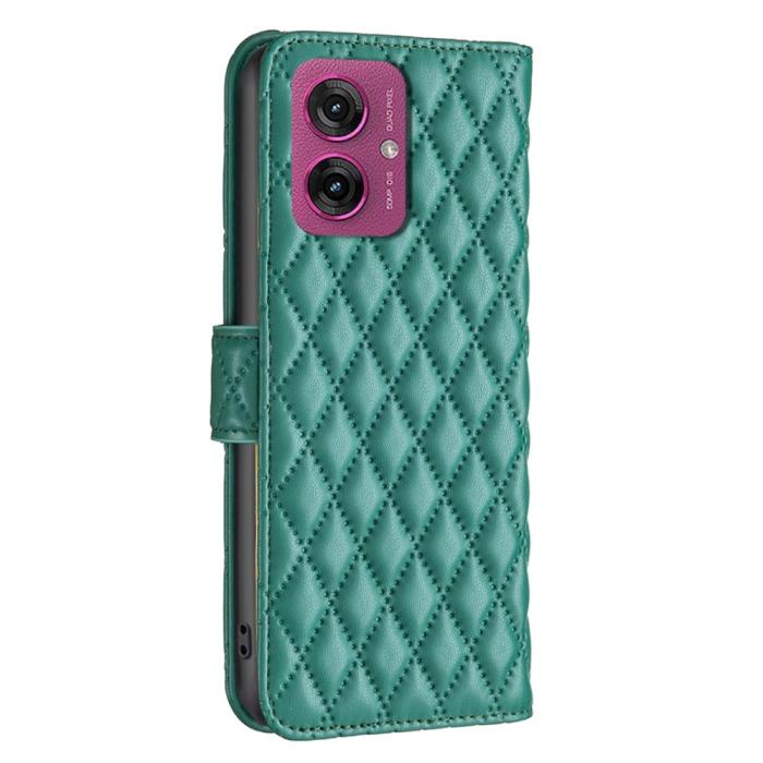 Bild 6,  Motorola Moto G55 5G Fodral Diamond Läder Grön - Teknikhallen.se