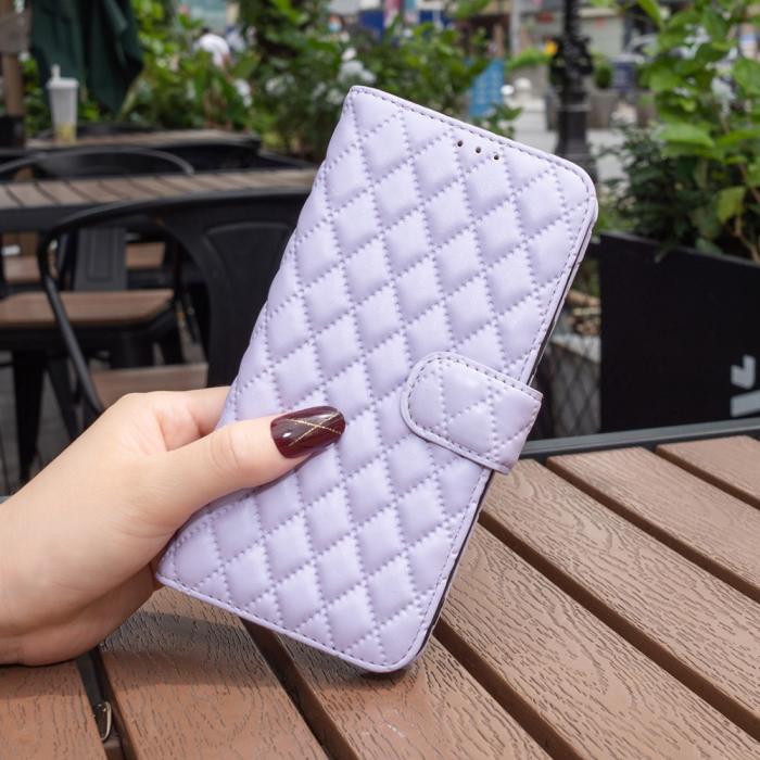 Bild 4,  Motorola Moto G55 5G Fodral Diamond Läder Lila - Teknikhallen.se
