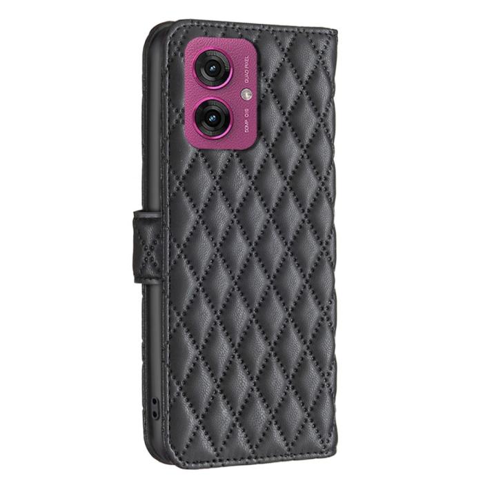 Bild 6,  Motorola Moto G55 5G Fodral Diamond Läder Svart - Teknikhallen.se