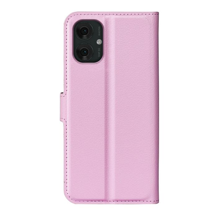 Bild 6,  Motorola Moto G55 5G Fodral Litchi Läder Ljus Rosa - Teknikhallen.se