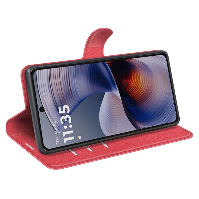 Bild 3,  Motorola Moto G55 5G Fodral Litchi Läder Röd - Teknikhallen.se