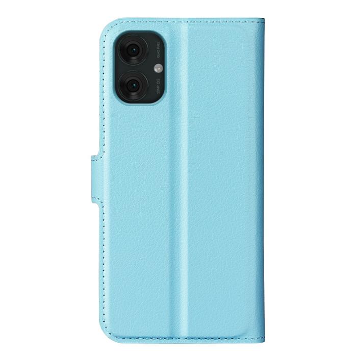 Bild 6,  Motorola Moto G55 5G Fodral Litchi Läder Blå - Teknikhallen.se
