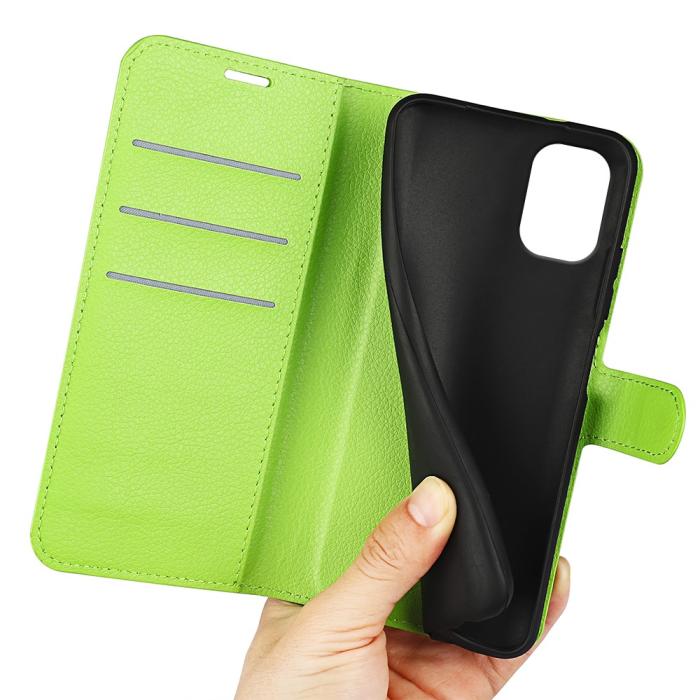 Bild 4,  Motorola Moto G55 5G Fodral Litchi Läder Grön - Teknikhallen.se
