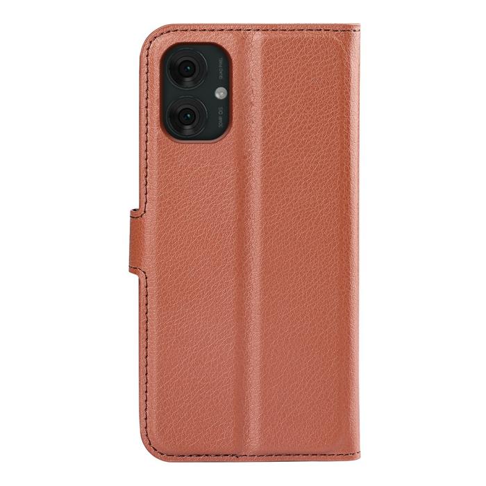 Bild 6,  Motorola Moto G55 5G Fodral Litchi Läder Brun - Teknikhallen.se