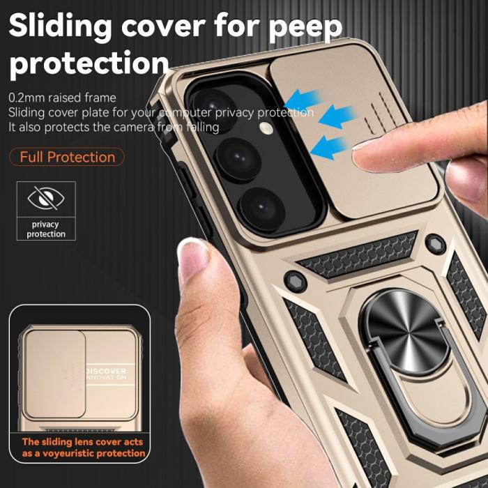 Bild 5,  Samsung Galaxy S25 Plus Skal Hybrid Ring CamShield Guld - Teknikhallen.se
