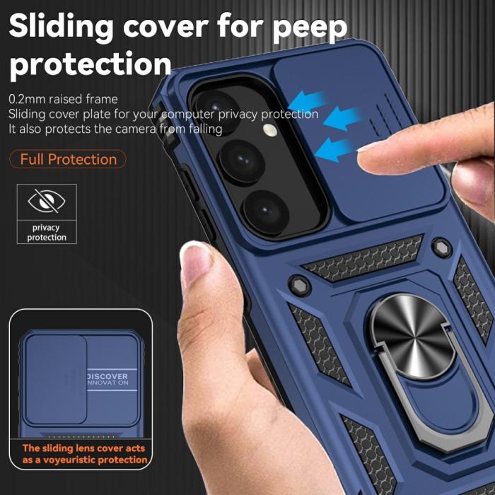Bild 5,  Samsung Galaxy S25 Plus Skal Hybrid Ring CamShield Blå - Teknikhallen.se