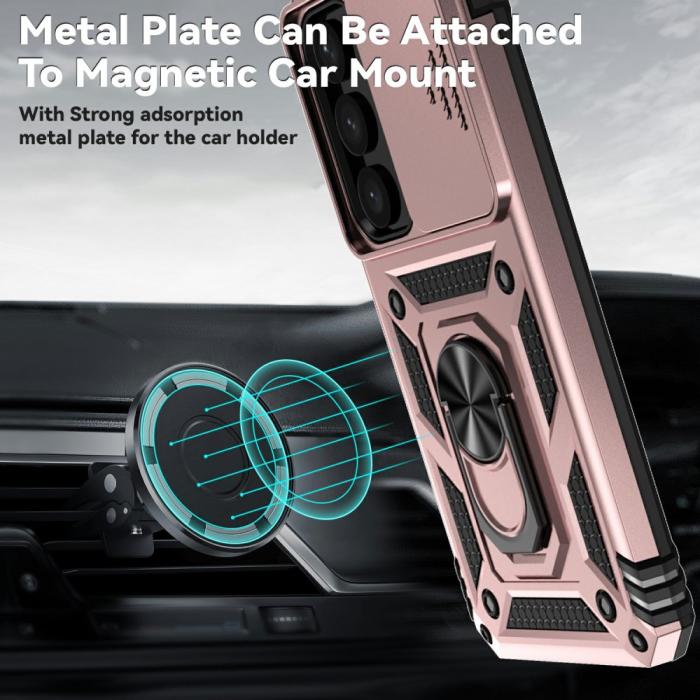 Bild 3,  Samsung Galaxy S25 Plus Skal Hybrid Ring CamShield Roséguld - Teknikhallen.se