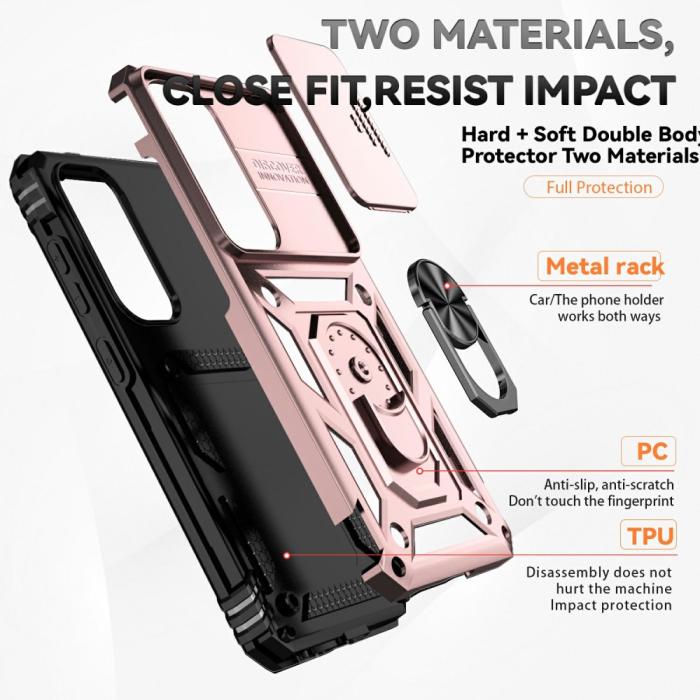 Bild 4,  Samsung Galaxy S25 Plus Skal Hybrid Ring CamShield Roséguld - Teknikhallen.se