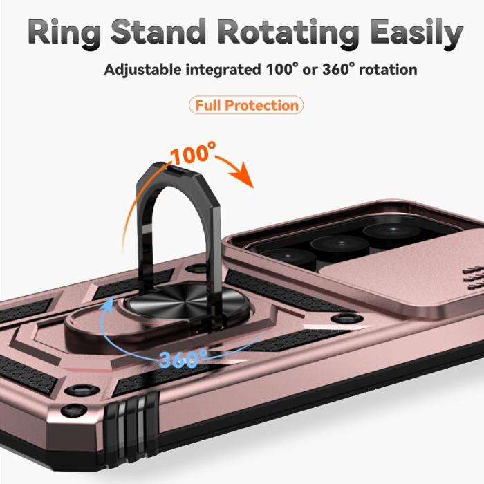 Bild 6,  Samsung Galaxy S25 Plus Skal Hybrid Ring CamShield Roséguld - Teknikhallen.se
