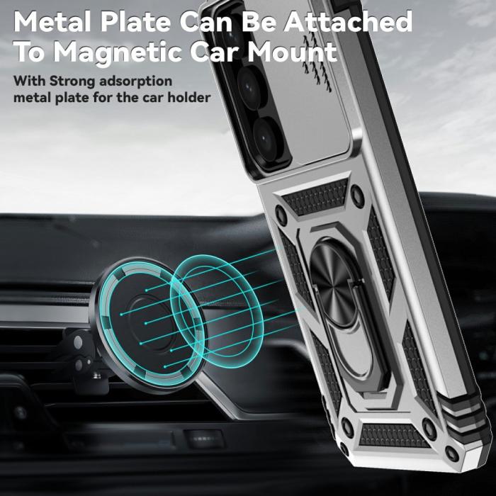 Bild 3,  Samsung Galaxy S25 Plus Skal Hybrid Ring CamShield Silver - Teknikhallen.se