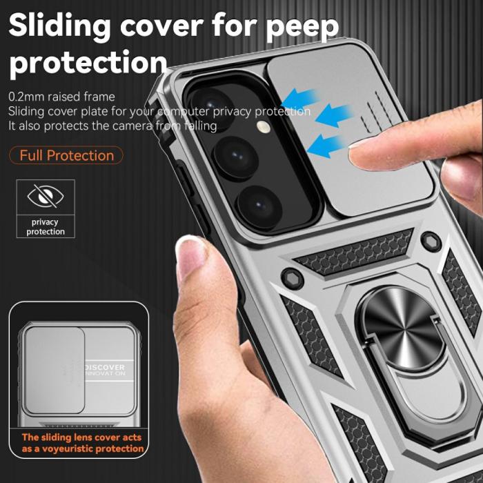 Bild 5,  Samsung Galaxy S25 Plus Skal Hybrid Ring CamShield Silver - Teknikhallen.se