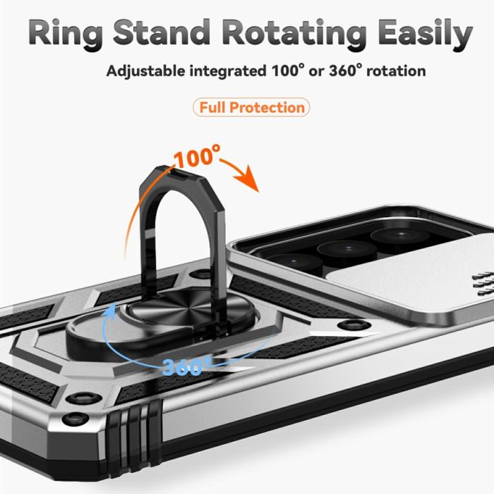 Bild 6,  Samsung Galaxy S25 Plus Skal Hybrid Ring CamShield Silver - Teknikhallen.se