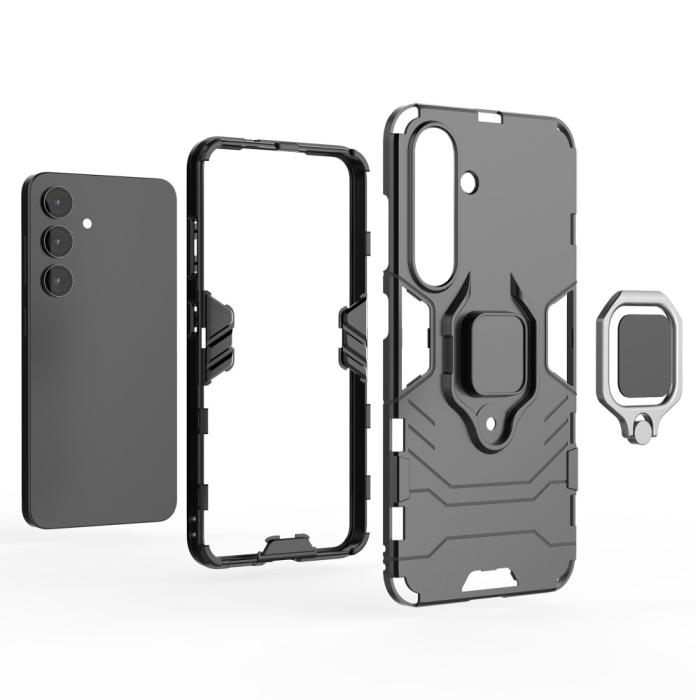 Bild 4,  Samsung Galaxy S25 Plus Skal Hybrid Armor Ring Röd - Teknikhallen.se