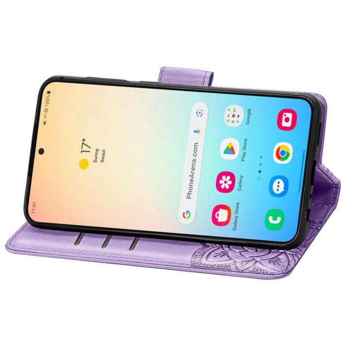 Bild 4,  Samsung Galaxy S25 Plus Fodral Med Fjäril Tryck Lila - Teknikhallen.se