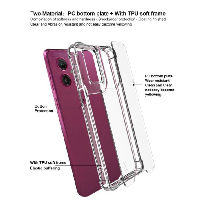 Bild 4, IMAK IMAK Motorola Moto G55 5G Skal Shockproof Transparent - Teknikhallen.se