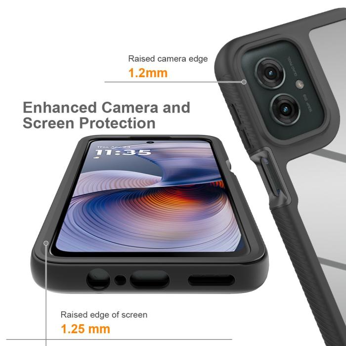 Bild 3,  Motorola Moto G55 5G Skal Hybrid 360 Shockproof Svart - Teknikhallen.se