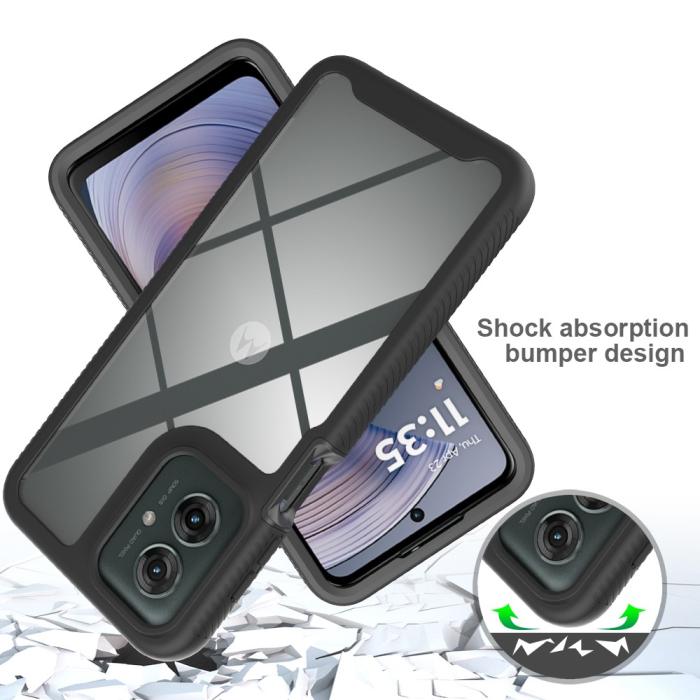 Bild 4,  Motorola Moto G55 5G Skal Hybrid 360 Shockproof Svart - Teknikhallen.se