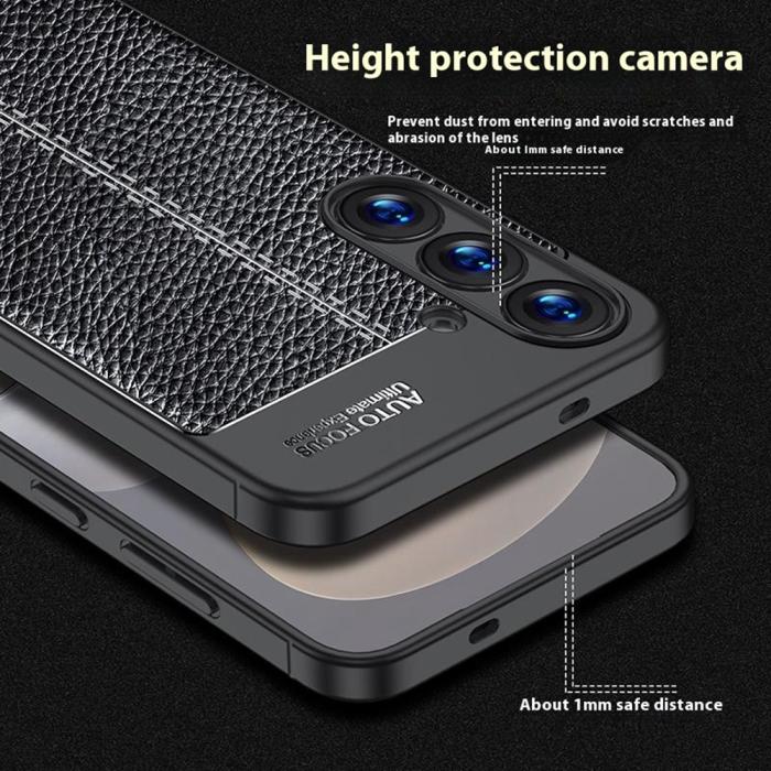 Bild 4,  Samsung Galaxy S25 Plus Skal Litchi Textur Svart - Teknikhallen.se