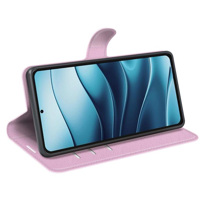 Bild 3,  Xiaomi Redmi Note 14 5G Fodral Litchi Läder Ljus Rosa - Teknikhallen.se