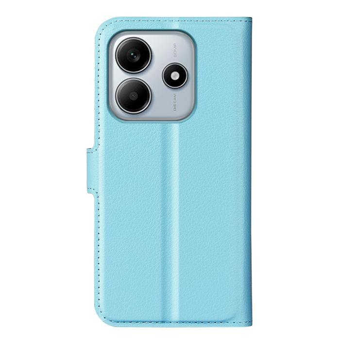 Bild 6,  Xiaomi Redmi Note 14 5G Fodral Litchi Läder Blå - Teknikhallen.se