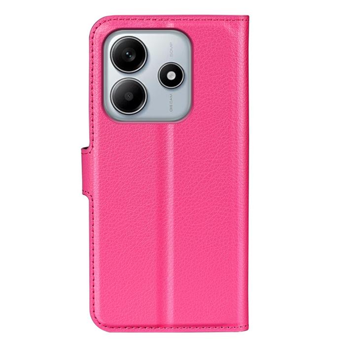 Bild 6,  Xiaomi Redmi Note 14 5G Fodral Litchi Läder Rosa - Teknikhallen.se