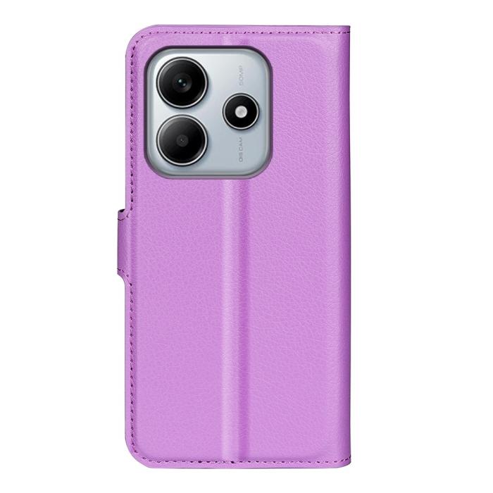 Bild 6,  Xiaomi Redmi Note 14 5G Fodral Litchi Läder Lila - Teknikhallen.se