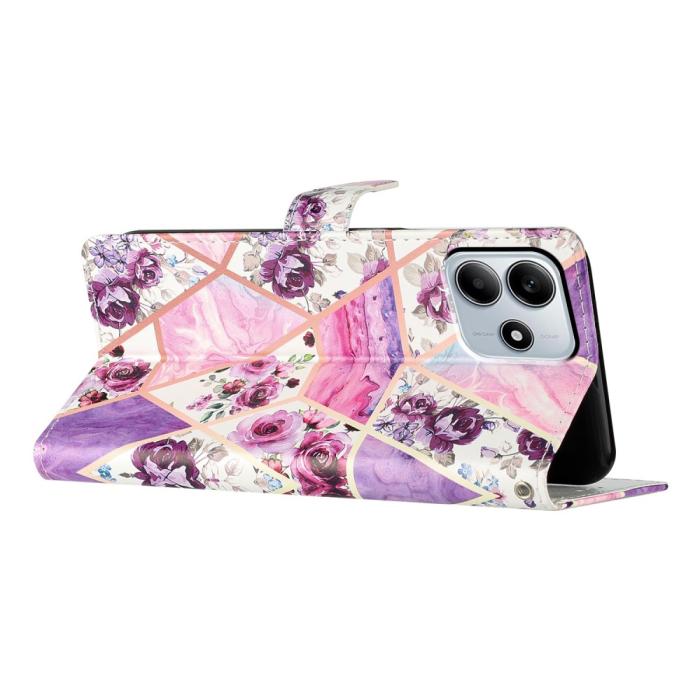Bild 3,  Xiaomi Redmi Note 14 5G Fodral Med Tryck Lila Blommor - Teknikhallen.se