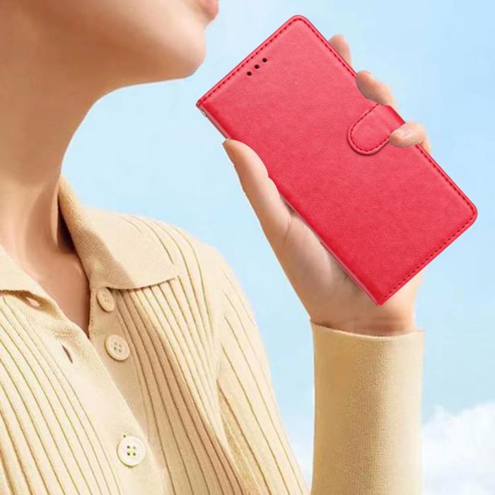 Bild 6,  Xiaomi Redmi Note 14 5G Plånboksfodral Läder Röd/Rosa - Teknikhallen.se