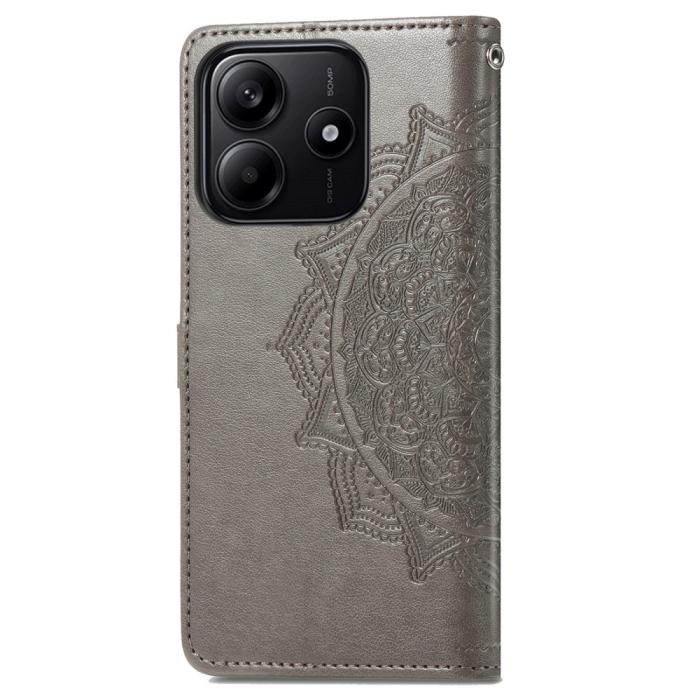Bild 6,  Xiaomi Redmi Note 14 5G Fodral Läder Mandala Tryck Grå - Teknikhallen.se