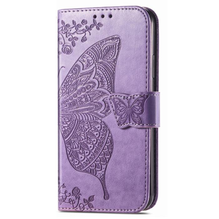 Bild 5,  Xiaomi Redmi Note 14 5G Fodral Läder Fjäril Tryck Lila - Teknikhallen.se