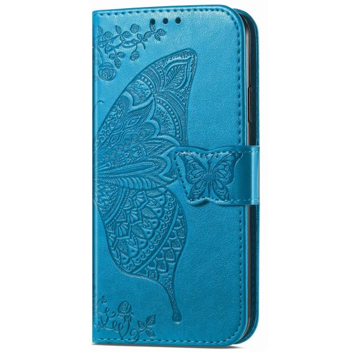 Bild 6,  Xiaomi Redmi Note 14 5G Fodral Läder Fjäril Tryck Blå - Teknikhallen.se